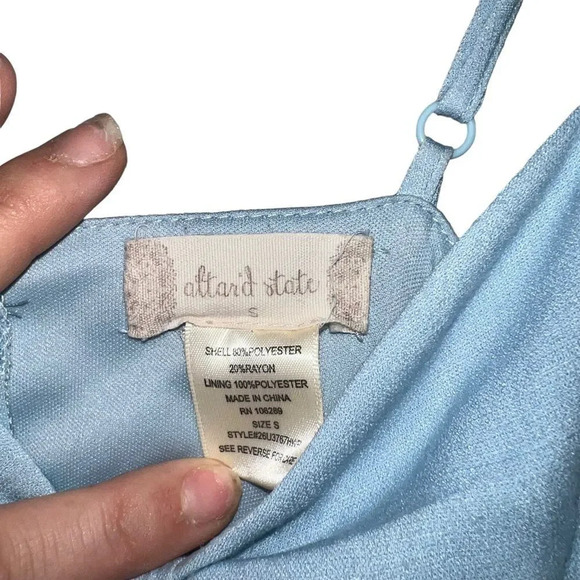 Altar'd State Bella Bow Midi Dress Baby Blue Size Small - Picture 2 of 6